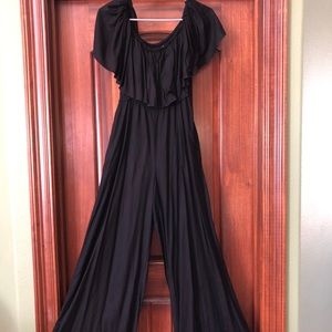 Off shoulder black romper